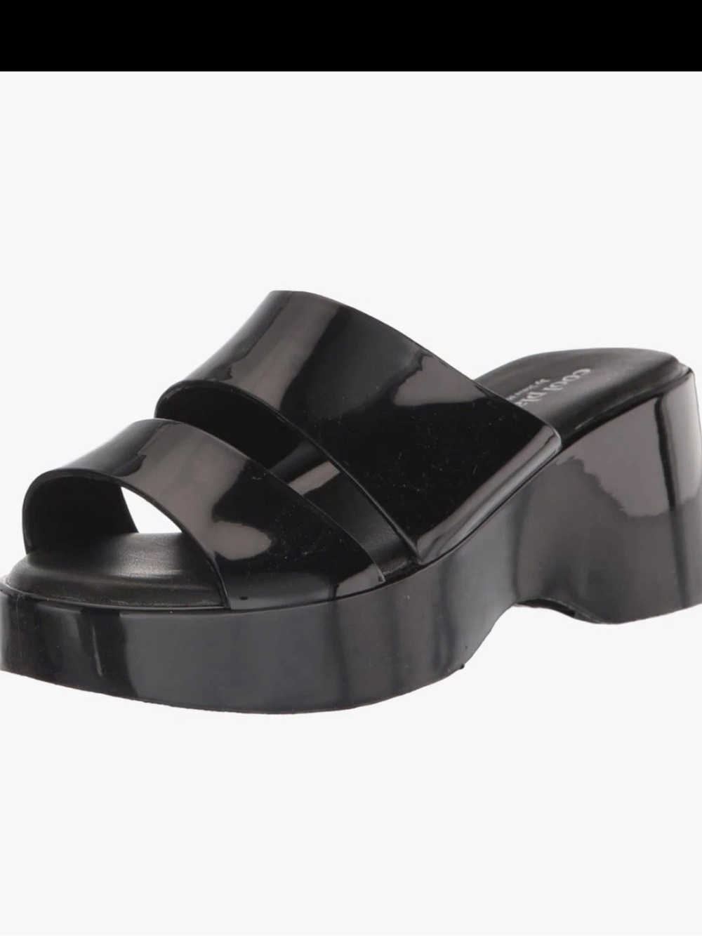 Y2k Platform Jelly Sandal Slides 9 Black Strappy Britney Spears Spice Riot Girls